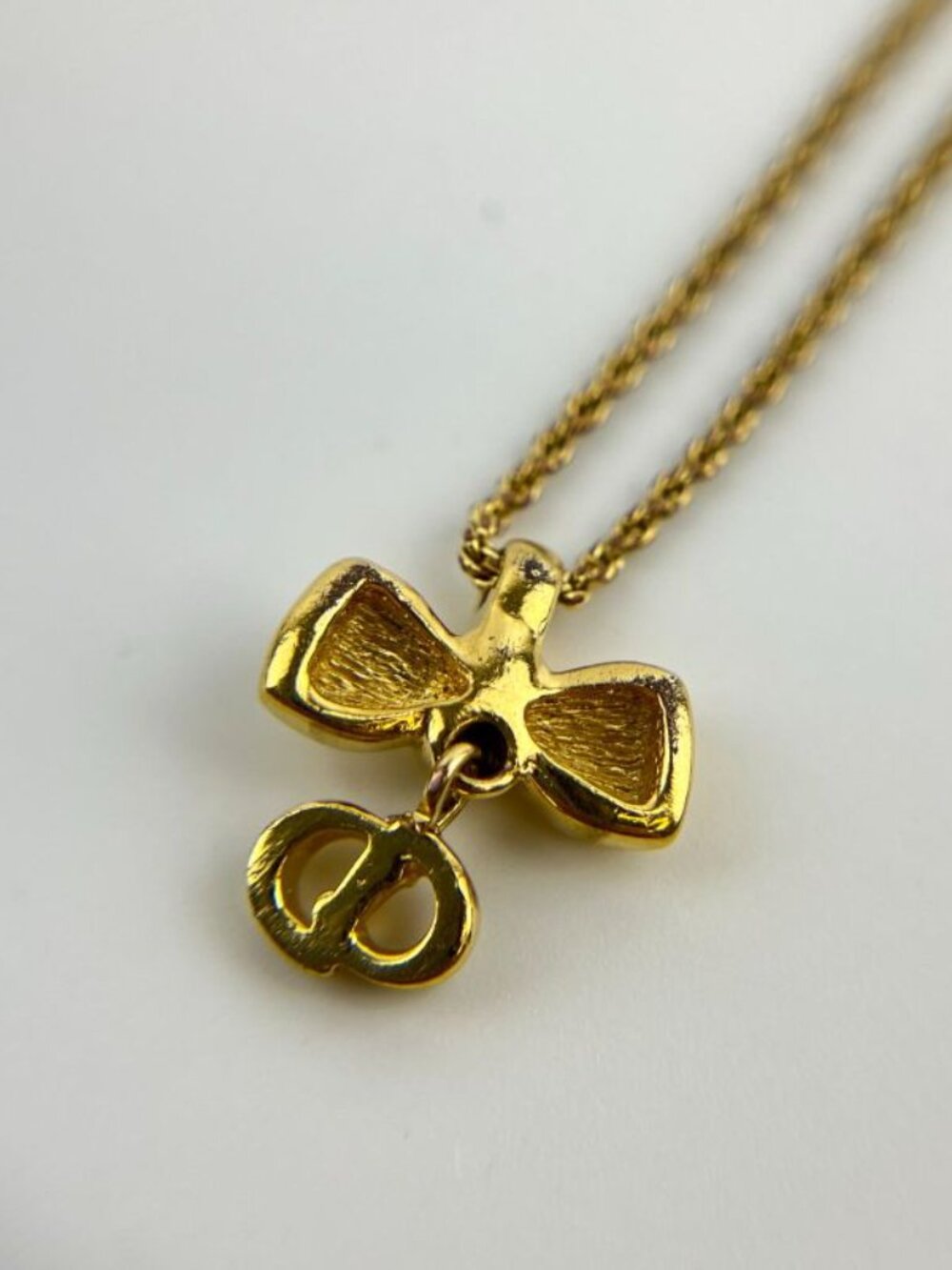 Dior Necklace Pendant Logo Gold Vintage - Picture 5 of 9